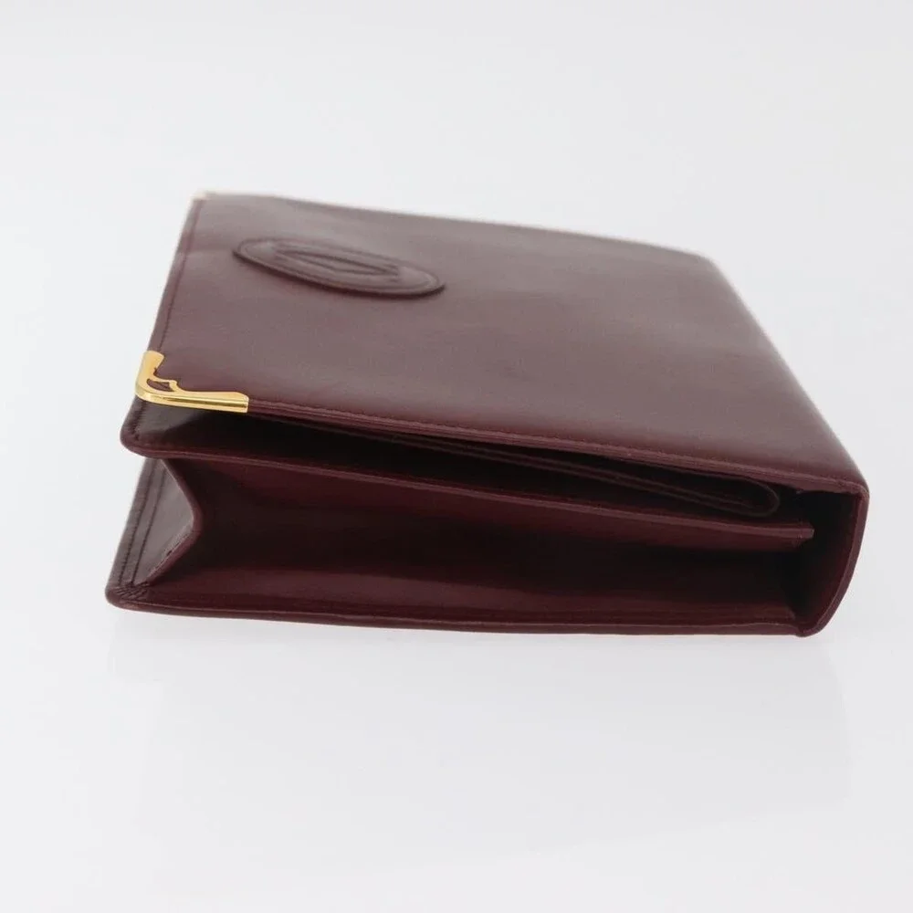 Cartier Leather Must Line Clutch Bag Bordeaux Gold